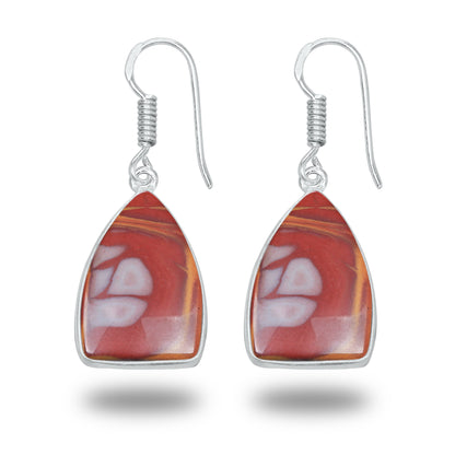 Noreena Jasper Earrings – Silver-Plated, Handmade, Earthy Red-Mustard | Wholesale