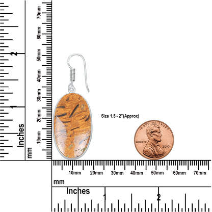 Boucles d'oreilles en pierre de calligraphie (jaspe Mariam) – Minimalistes, plaquées argent | Vente en gros