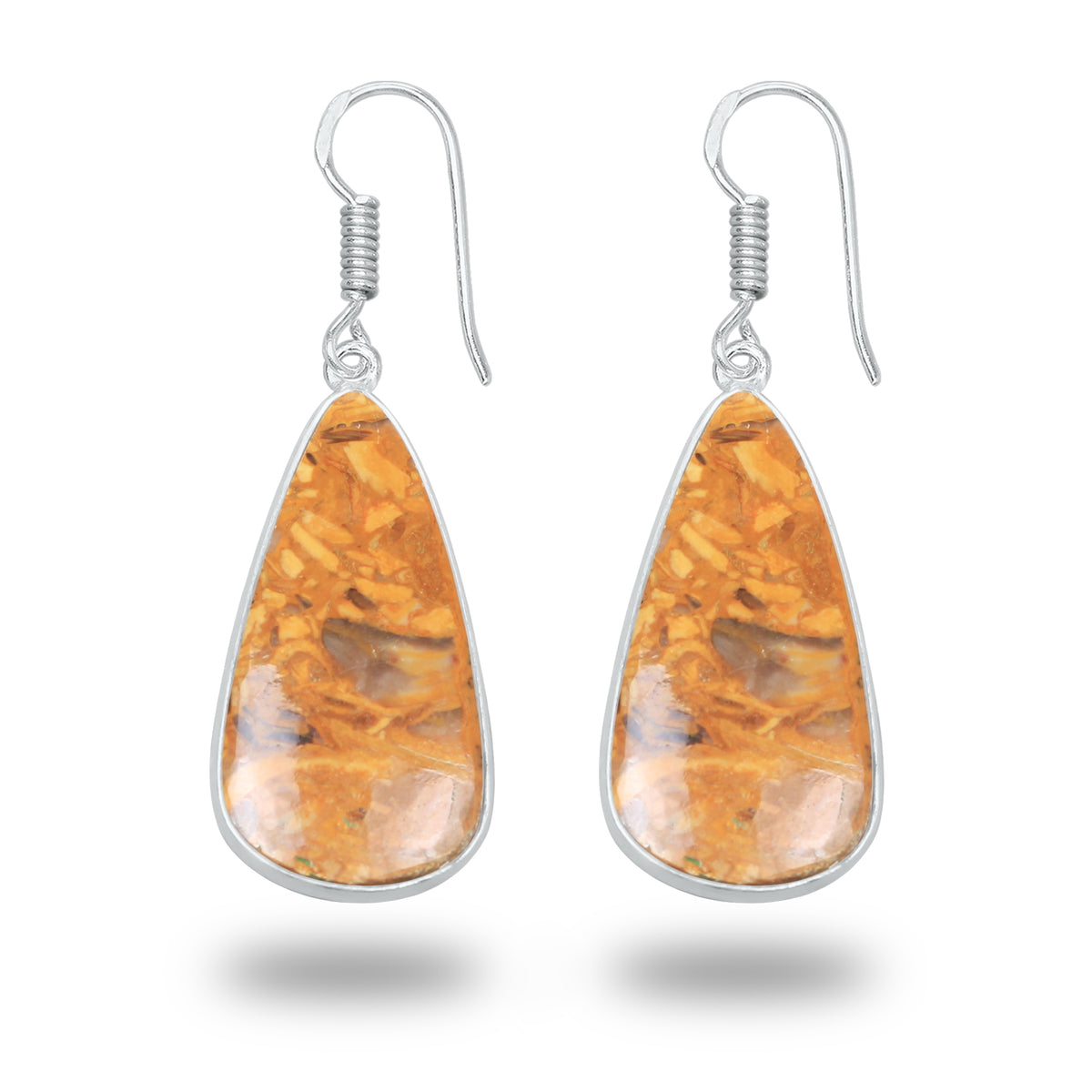 Boucles d'oreilles en pierre de calligraphie (jaspe Mariam) – Minimalistes, plaquées argent | Vente en gros