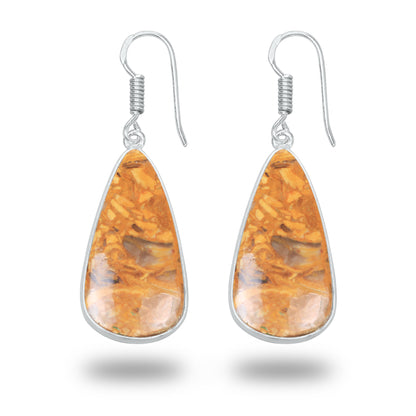 Boucles d'oreilles en pierre de calligraphie (jaspe Mariam) – Minimalistes, plaquées argent | Vente en gros