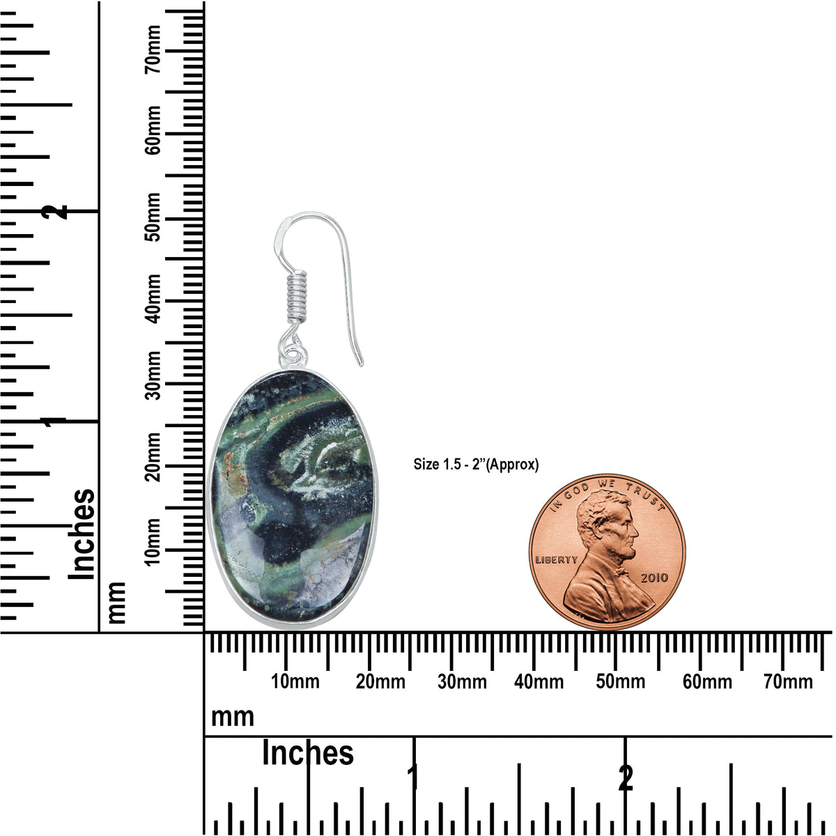 Star Galaxy Jasper Earrings – Silver-Plated, Handmade, Cosmic Pattern | Wholesale