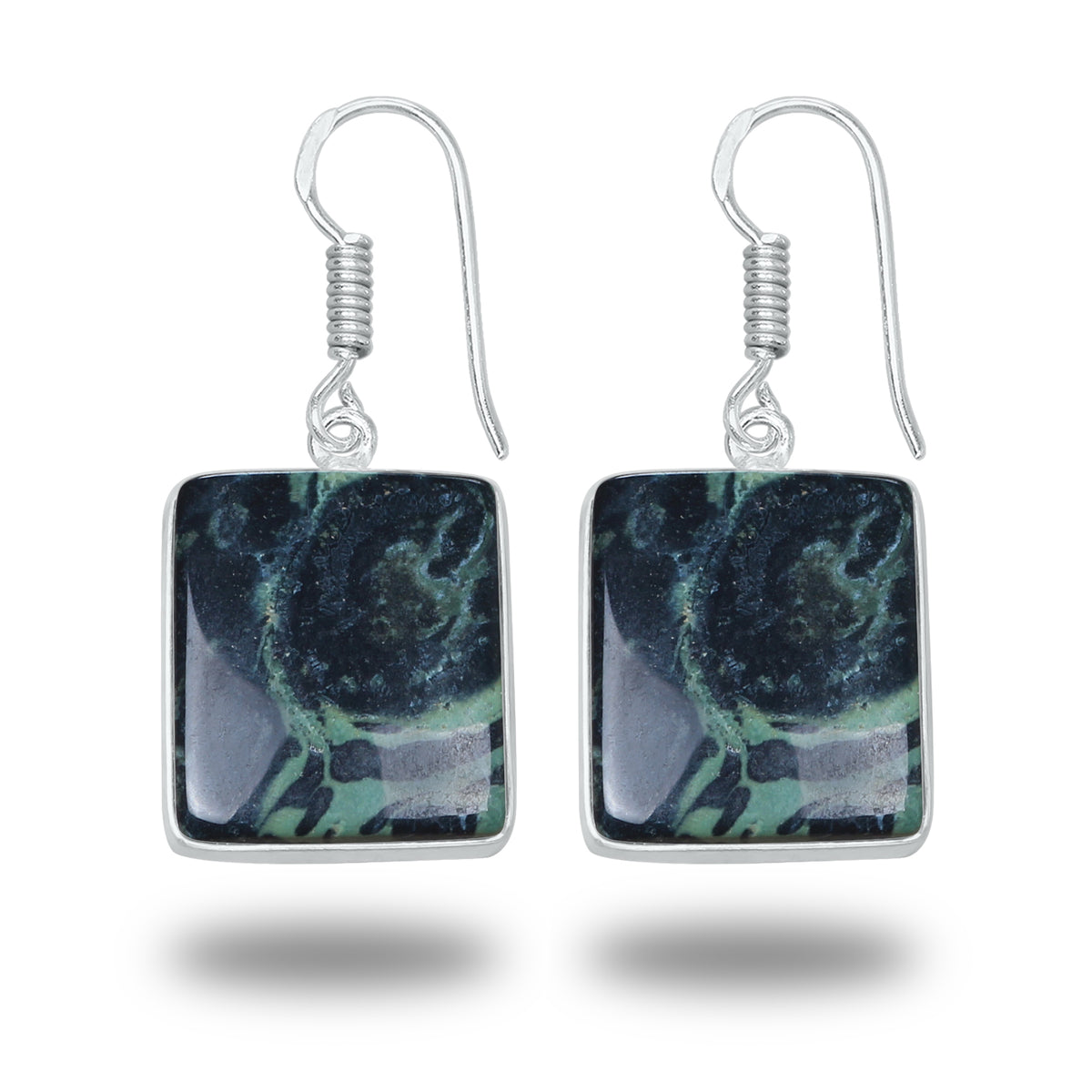 Star Galaxy Jasper Earrings – Silver-Plated, Handmade, Cosmic Pattern | Wholesale