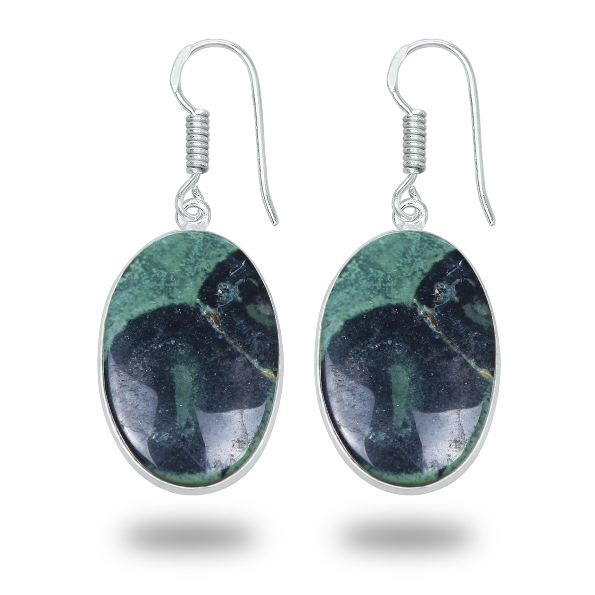 Star Galaxy Jasper Earrings – Silver-Plated, Handmade, Cosmic Pattern | Wholesale