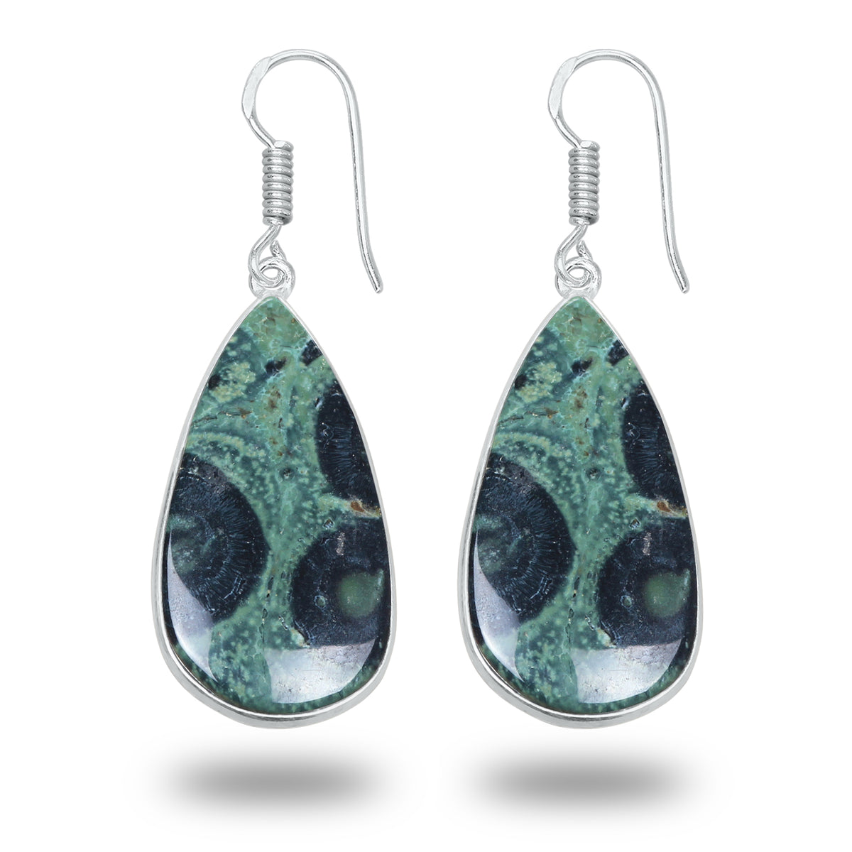 Star Galaxy Jasper Earrings – Silver-Plated, Handmade, Cosmic Pattern | Wholesale