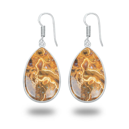 Sabalgarh Marble Earrings – Silver-Plated, Handmade, Fruit Jasper | Wholesale