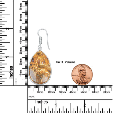 Boucles d'oreilles en marbre de Sabalgarh (jaspe fruitier) – Plaqué argent | Bijoux faits main en gros