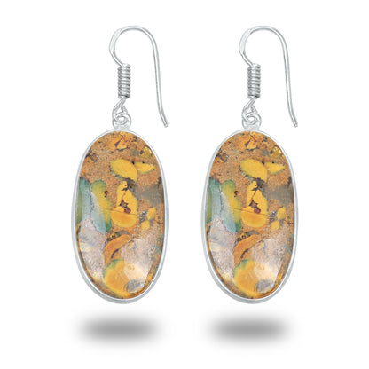 Sabalgarh Marble Earrings – Silver-Plated, Handmade, Fruit Jasper | Wholesale