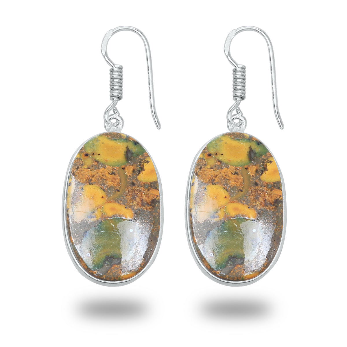 Sabalgarh Marble Earrings – Silver-Plated, Handmade, Fruit Jasper | Wholesale