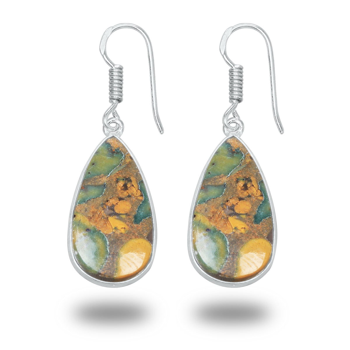 Sabalgarh Marble Earrings – Silver-Plated, Handmade, Fruit Jasper | Wholesale
