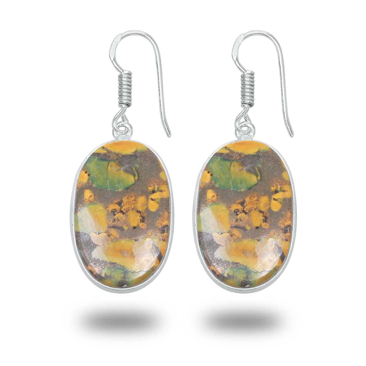 Sabalgarh Marble Earrings – Silver-Plated, Handmade, Fruit Jasper | Wholesale