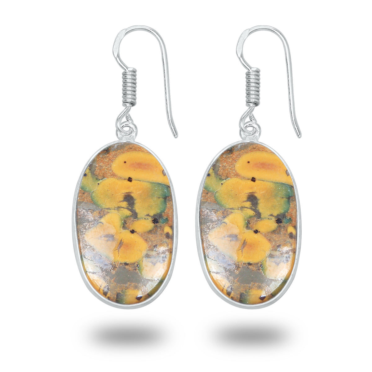 Sabalgarh Marble Earrings – Silver-Plated, Handmade, Fruit Jasper | Wholesale