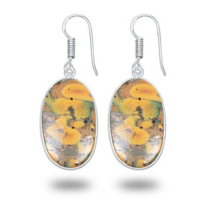 Sabalgarh Marble Earrings – Silver-Plated, Handmade, Fruit Jasper | Wholesale