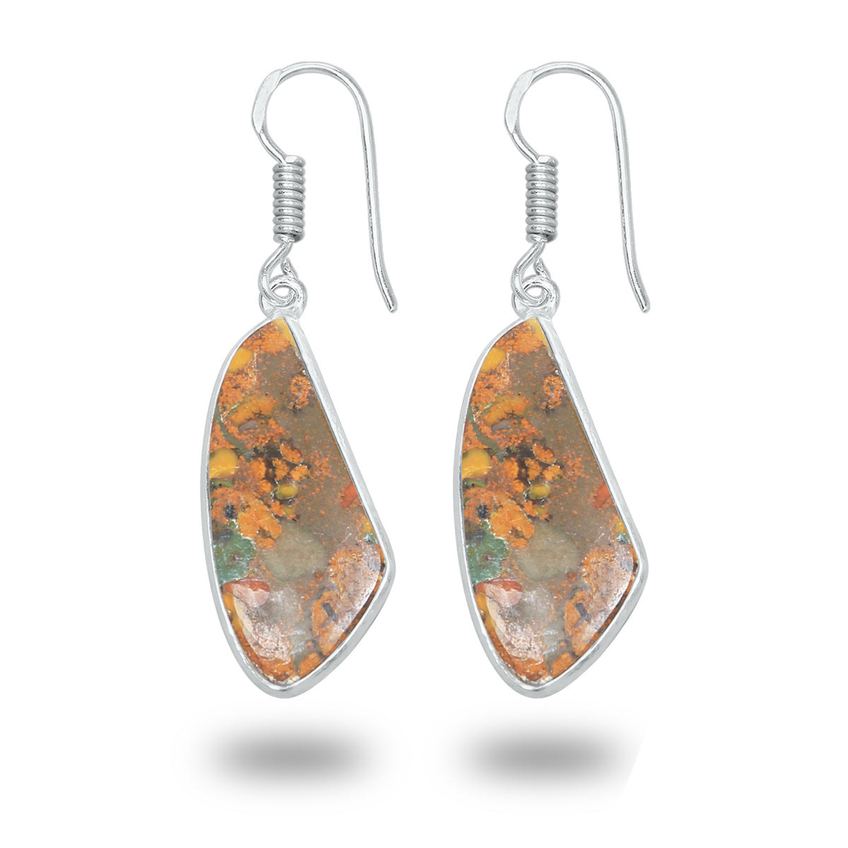 Sabalgarh Marble Earrings – Silver-Plated, Handmade, Fruit Jasper | Wholesale