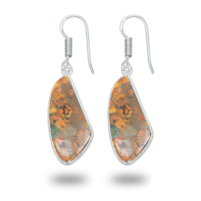 Sabalgarh Marble Earrings – Silver-Plated, Handmade, Fruit Jasper | Wholesale