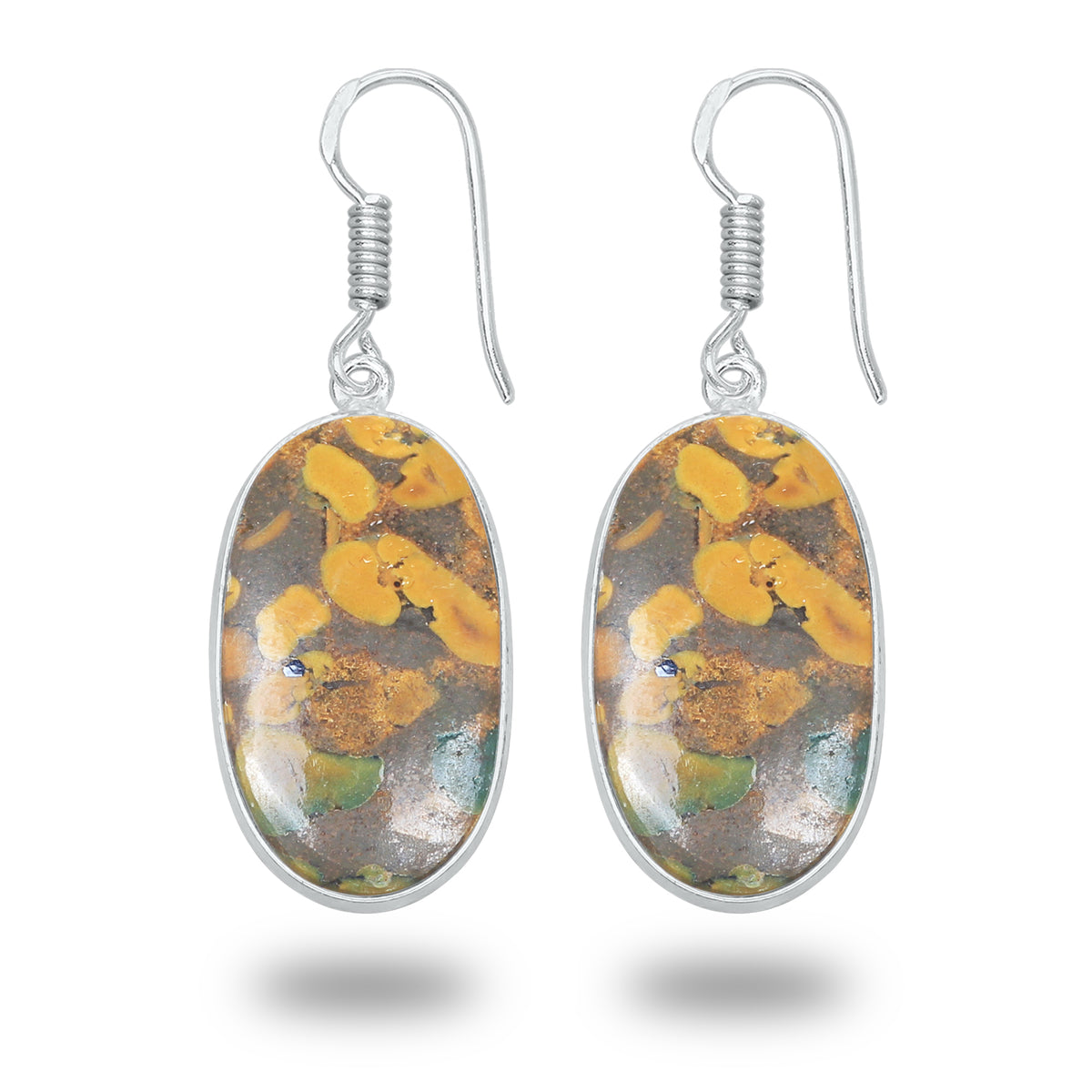 Sabalgarh Marble Earrings – Silver-Plated, Handmade, Fruit Jasper | Wholesale