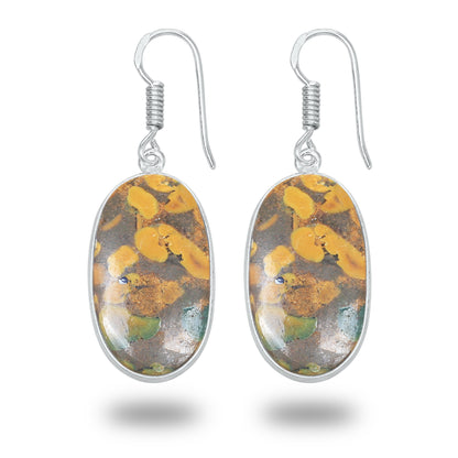 Sabalgarh Marble Earrings – Silver-Plated, Handmade, Fruit Jasper | Wholesale