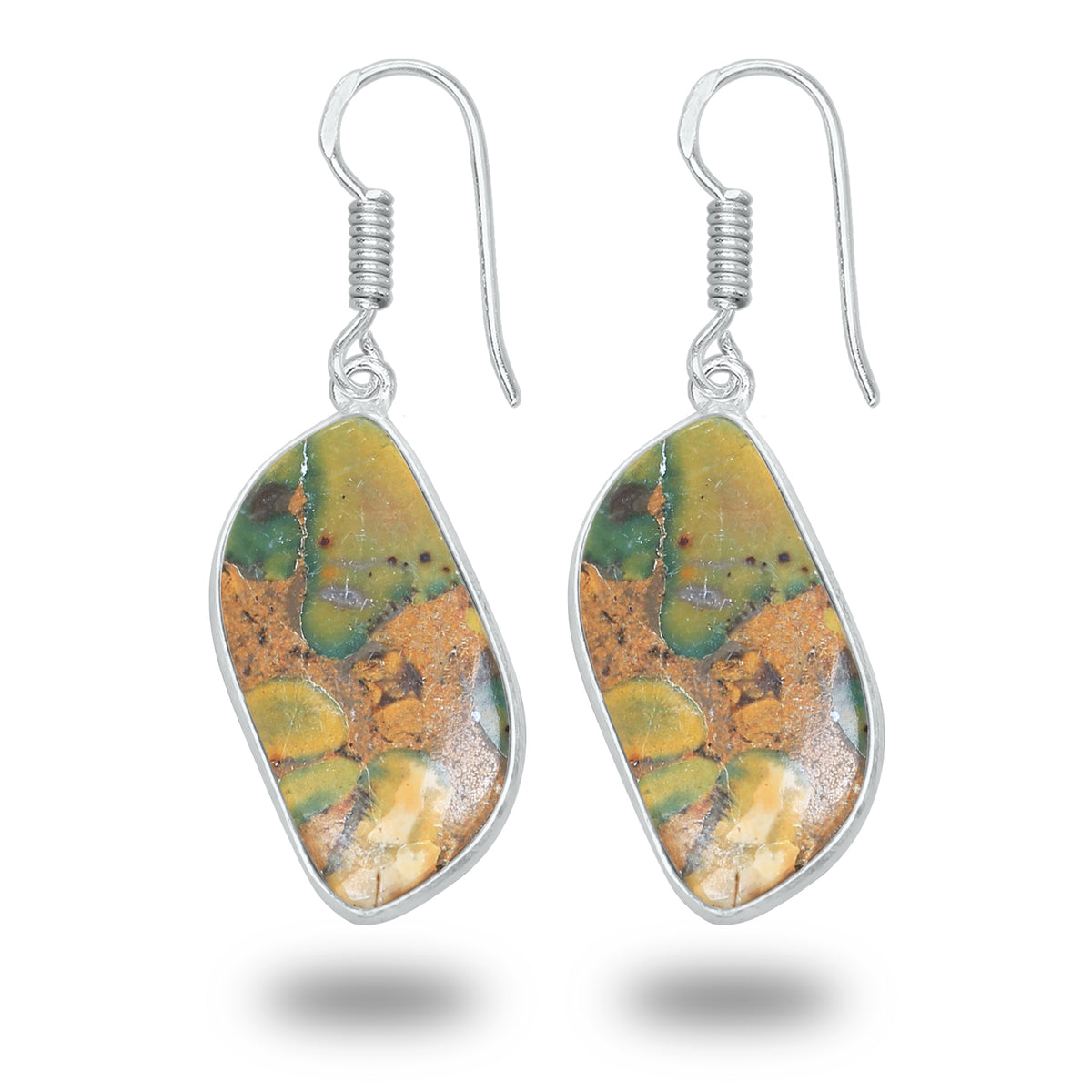 Sabalgarh Marble Earrings – Silver-Plated, Handmade, Fruit Jasper | Wholesale