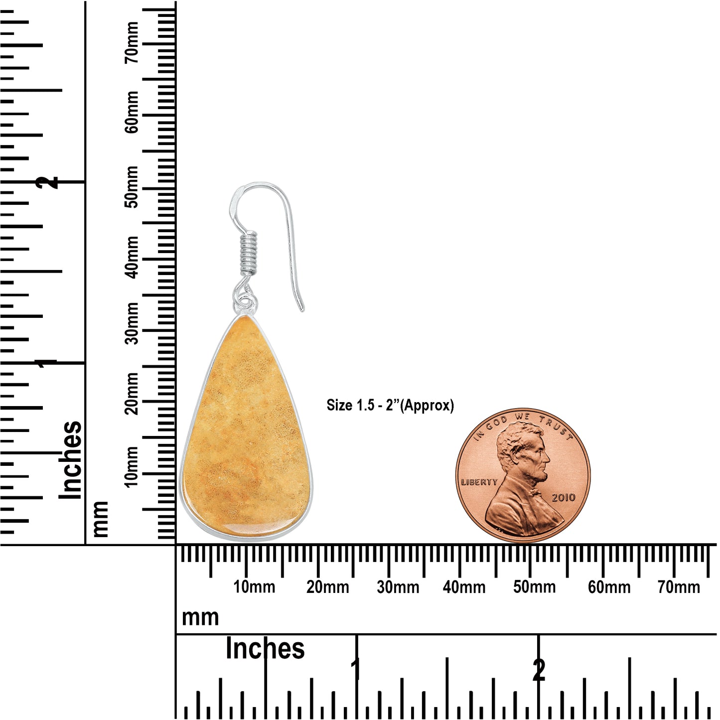 Boucles d'oreilles en corail fossile – Plaqué argent, minimalistes | Bijoux faits main en gros