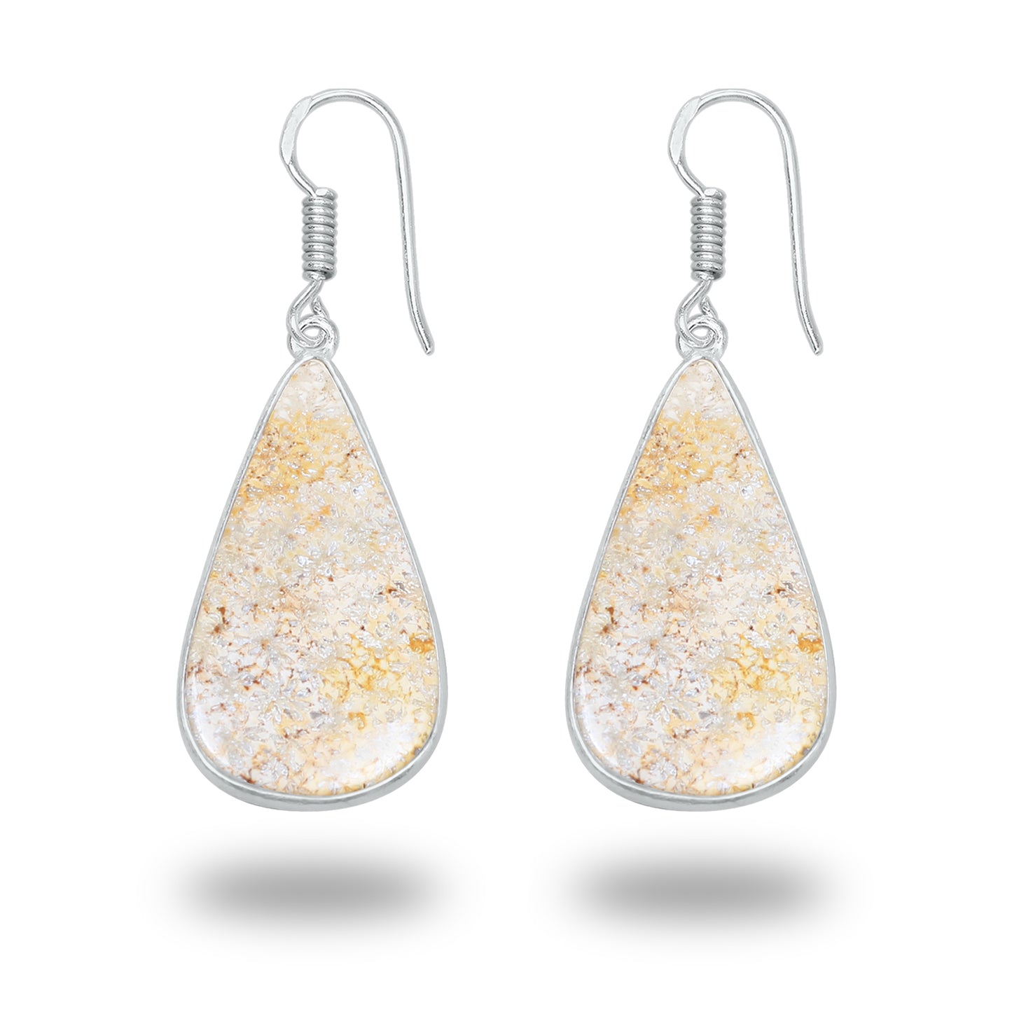 Boucles d'oreilles en corail fossile – Plaqué argent, minimalistes | Bijoux faits main en gros