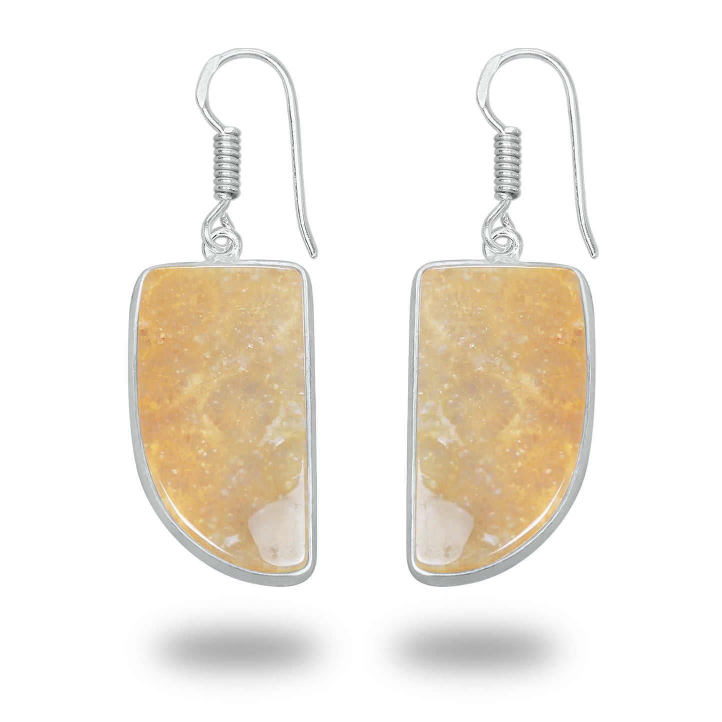 Boucles d'oreilles en corail fossile – Plaqué argent, minimalistes | Bijoux faits main en gros