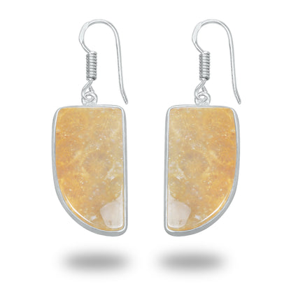 Boucles d'oreilles en corail fossile – Plaqué argent, minimalistes | Bijoux faits main en gros