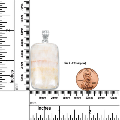 Aragonite Simple work Pendants -  Handmade, Silver-Plated Brass, Wholesale