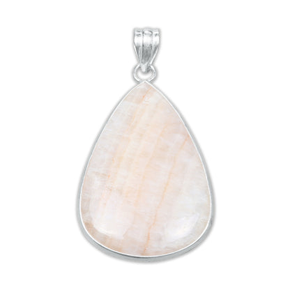 Aragonite Simple work Pendants -  Handmade, Silver-Plated Brass, Wholesale