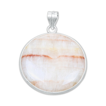 Aragonite Simple work Pendants -  Handmade, Silver-Plated Brass, Wholesale