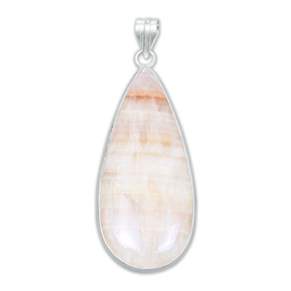 Aragonite Simple work Pendants -  Handmade, Silver-Plated Brass, Wholesale
