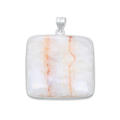 Aragonite Simple work Pendants -  Handmade, Silver-Plated Brass, Wholesale