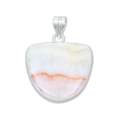 Aragonite Simple work Pendants -  Handmade, Silver-Plated Brass, Wholesale