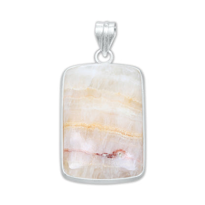 Aragonite Simple work Pendants -  Handmade, Silver-Plated Brass, Wholesale