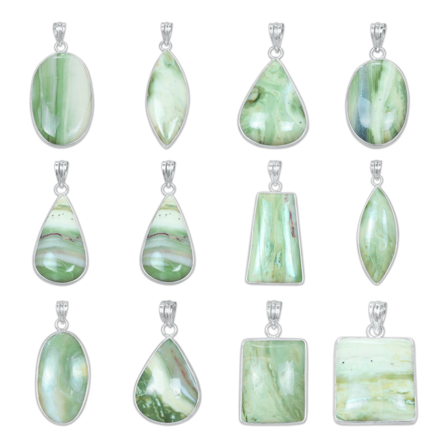 Serpentine Simple work Pendants -  Handmade, Silver-Plated Brass, Wholesale