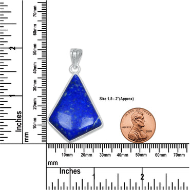 Pendentifs minimalistes en lapis-lazuli - Faits main, plaqués argent, vente en gros