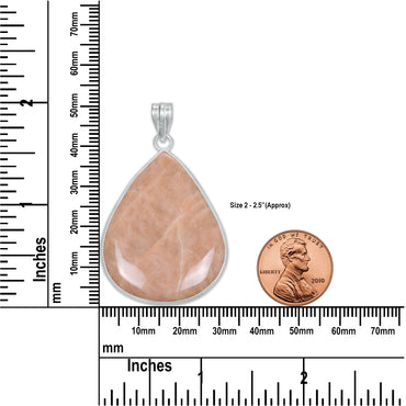 Peach Amazonite Simple Works Pendants -  Handmade, Silver-Plated Brass, Wholesale