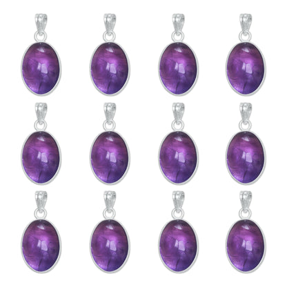 Natürliche Amethyst Anhänger Halskette Lila Amethyst Kristall Handgemachte Lünette Anhänger Halskette Für Frauen