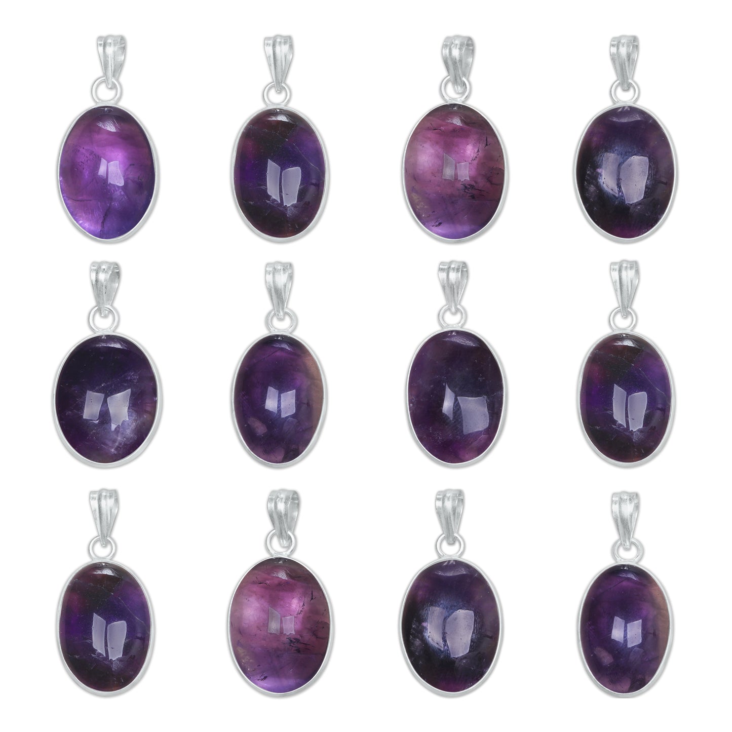 Natürliche Amethyst Anhänger Halskette Lila Amethyst Kristall Handgemachte Lünette Anhänger Halskette Für Frauen