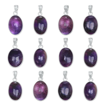 Natürliche Amethyst Anhänger Halskette Lila Amethyst Kristall Handgemachte Lünette Anhänger Halskette Für Frauen