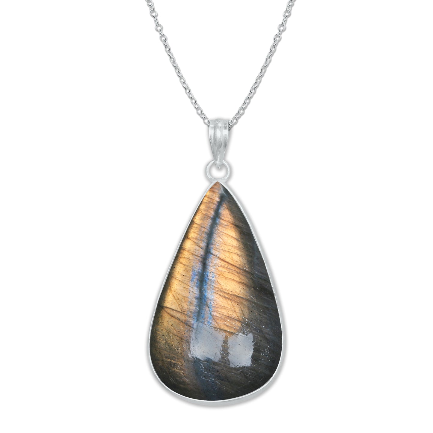 Pendentifs minimalistes en labradorite - Faits à la main, laiton plaqué argent, vente en gros