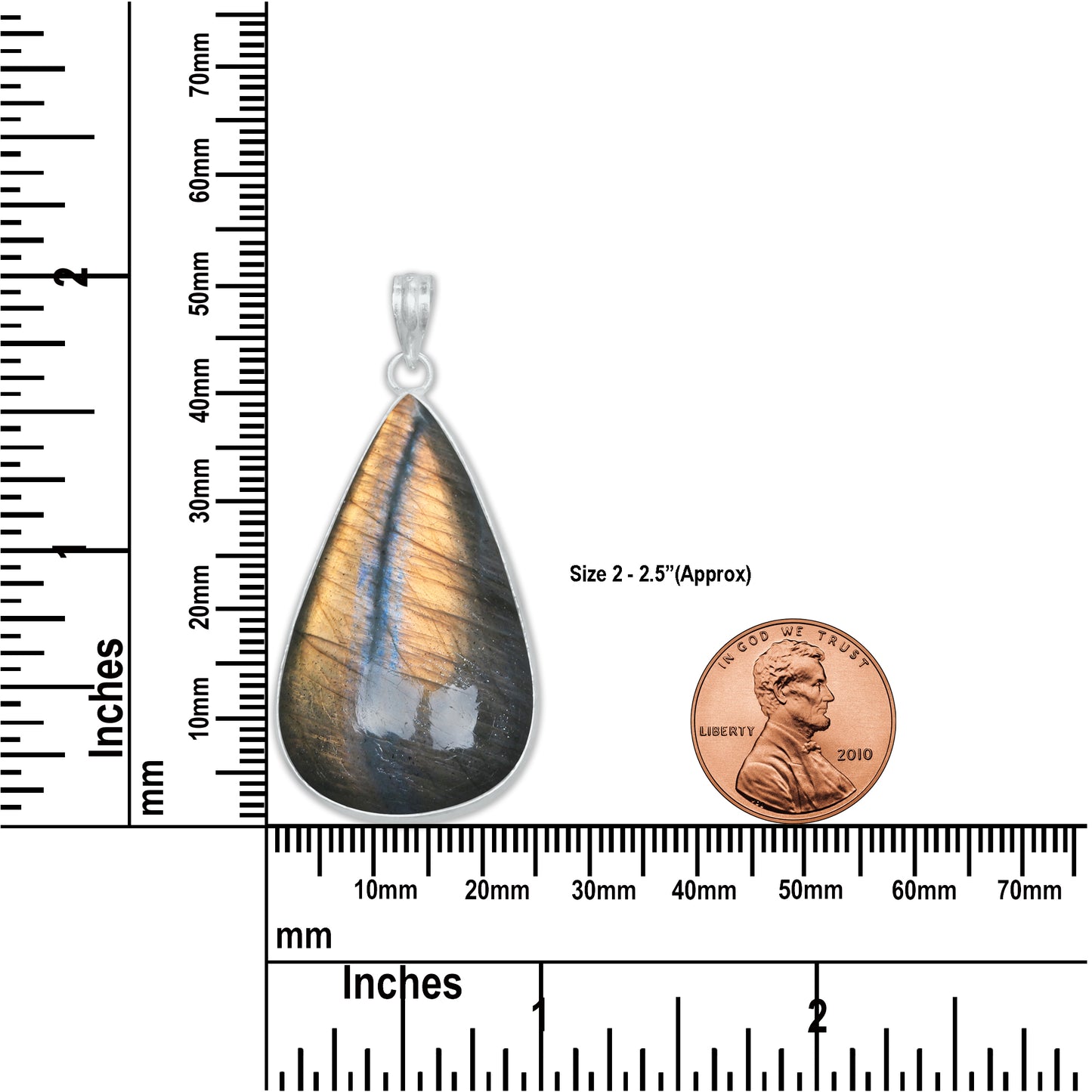 Pendentifs minimalistes en labradorite - Faits à la main, laiton plaqué argent, vente en gros