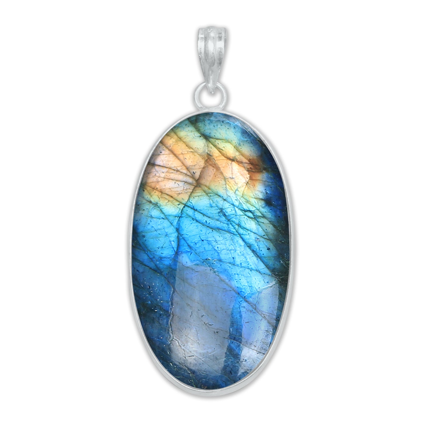 Pendentifs minimalistes en labradorite - Faits à la main, laiton plaqué argent, vente en gros