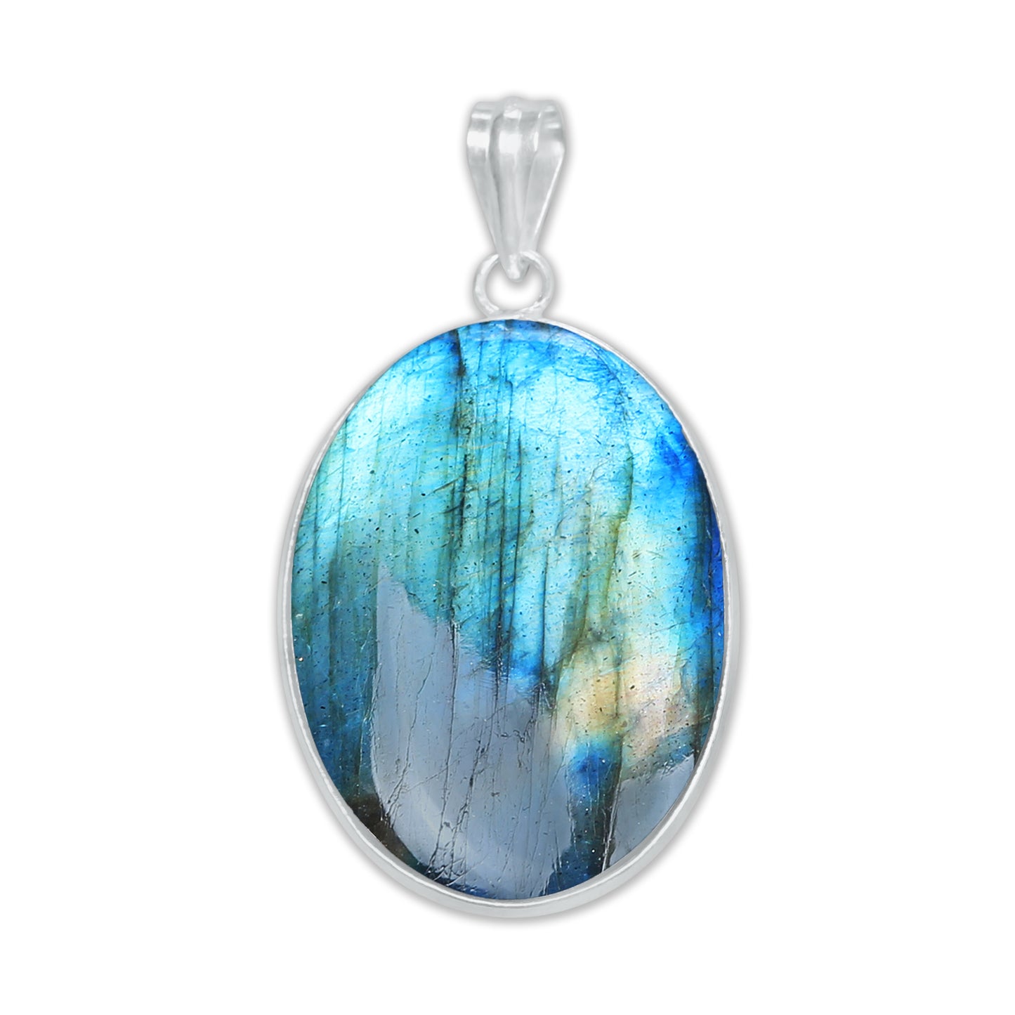 Pendentifs minimalistes en labradorite - Faits à la main, laiton plaqué argent, vente en gros
