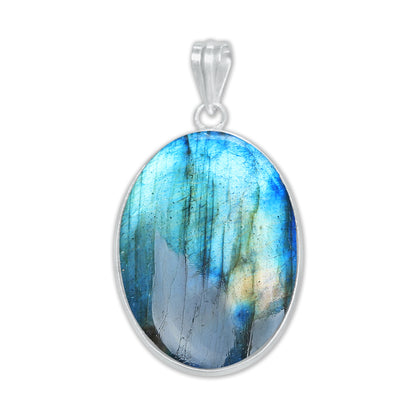 Pendentifs minimalistes en labradorite - Faits à la main, laiton plaqué argent, vente en gros