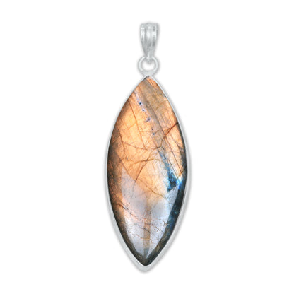 Pendentifs minimalistes en labradorite - Faits à la main, laiton plaqué argent, vente en gros
