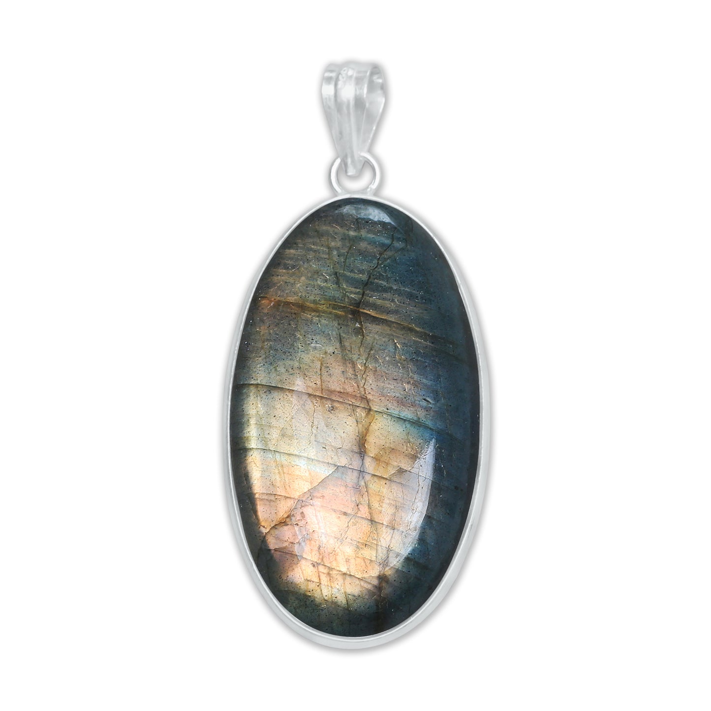 Pendentifs minimalistes en labradorite - Faits à la main, laiton plaqué argent, vente en gros