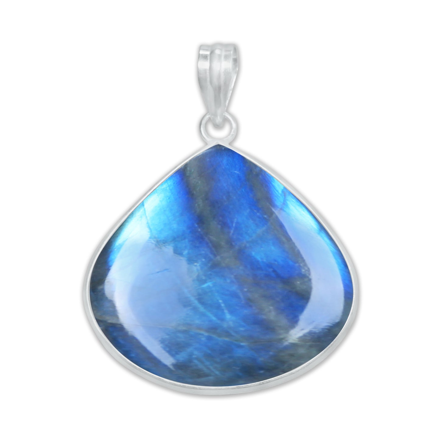 Pendentifs minimalistes en labradorite - Faits à la main, laiton plaqué argent, vente en gros