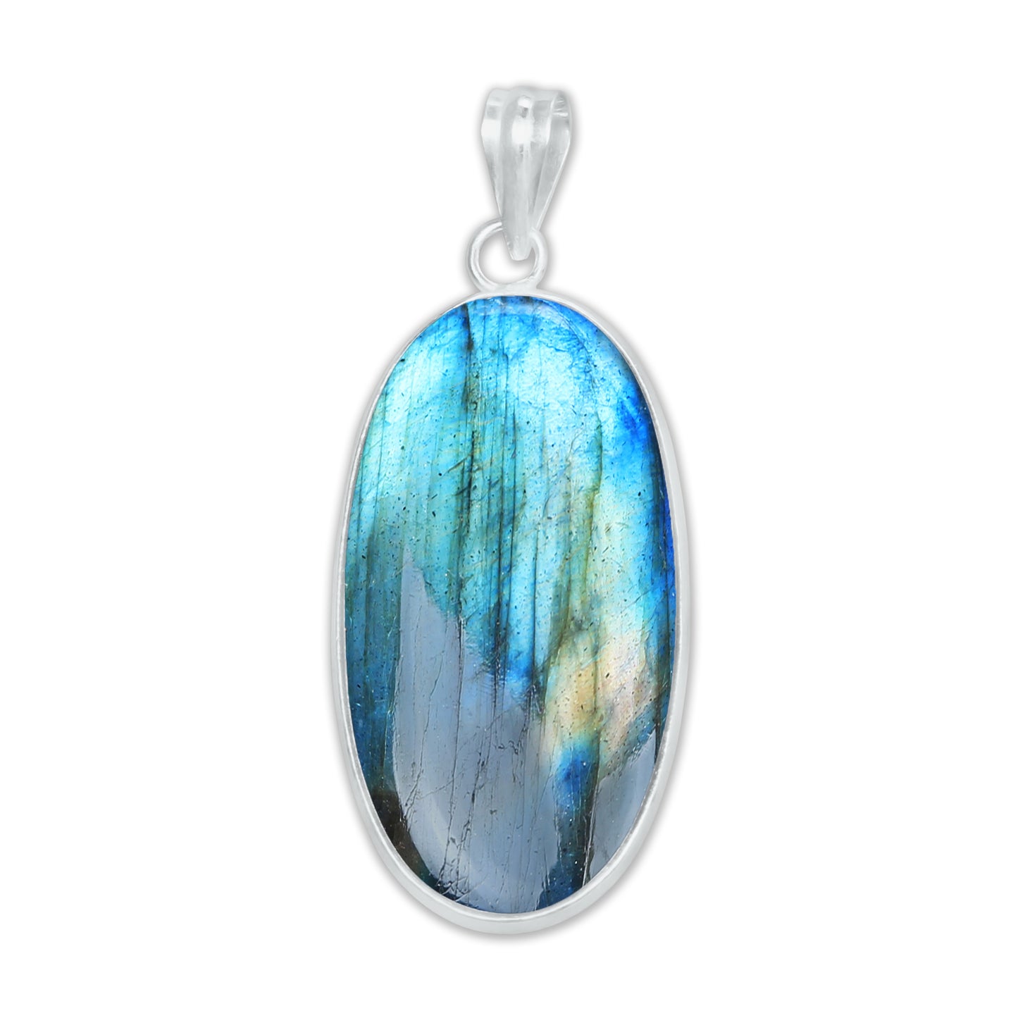 Pendentifs minimalistes en labradorite - Faits à la main, laiton plaqué argent, vente en gros