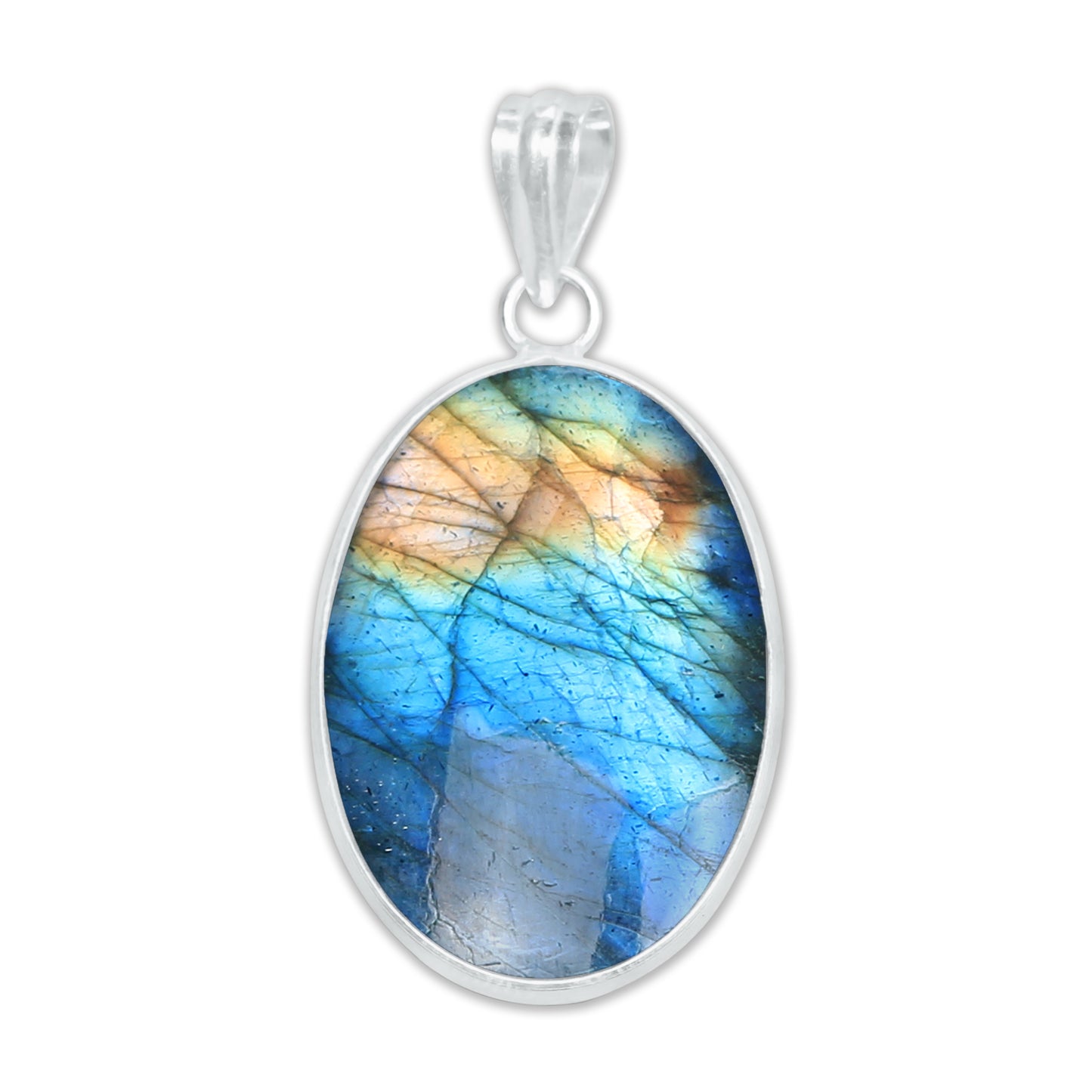 Pendentifs minimalistes en labradorite - Faits à la main, laiton plaqué argent, vente en gros