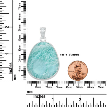 Amazonite Minimalist Pendants -  Handmade, Silver-Plated Brass, Wholesale