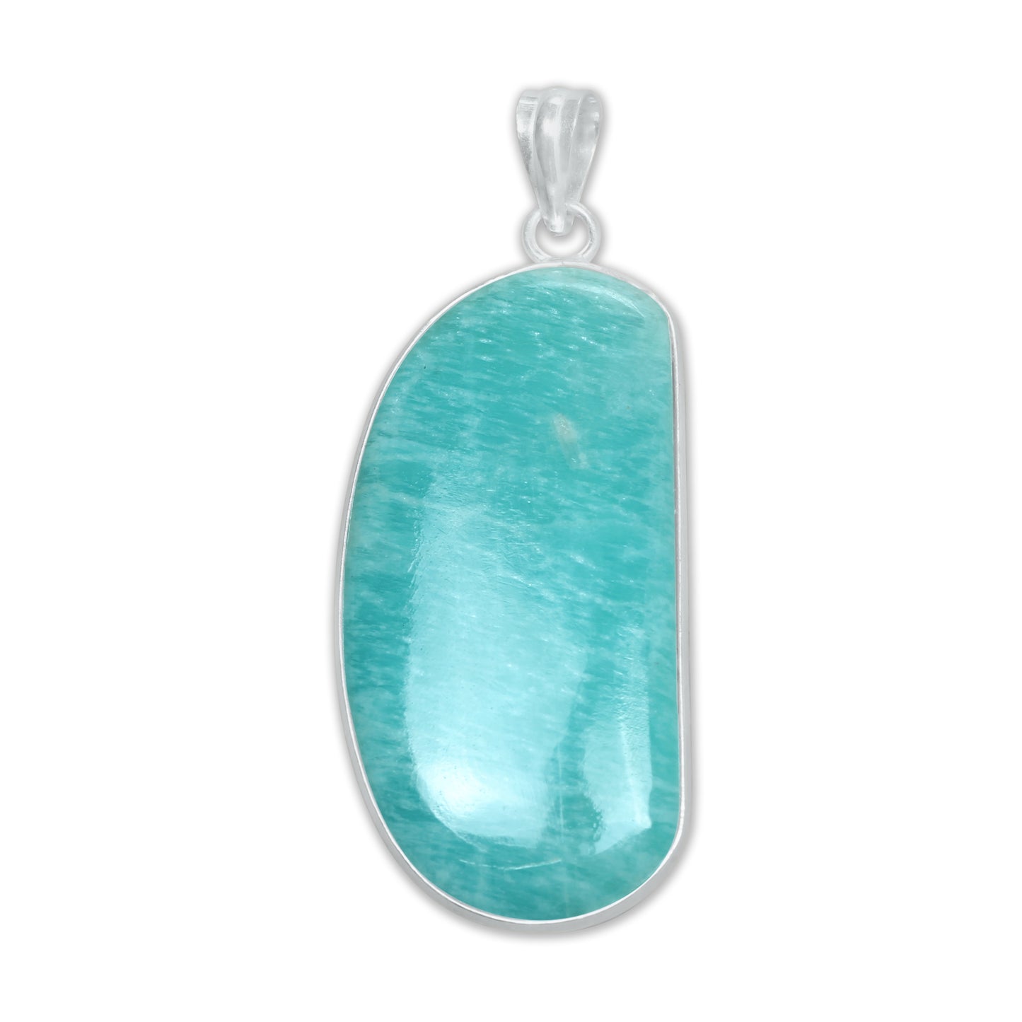 Pendentifs minimalistes en amazonite - Faits main, laiton plaqué argent, vente en gros